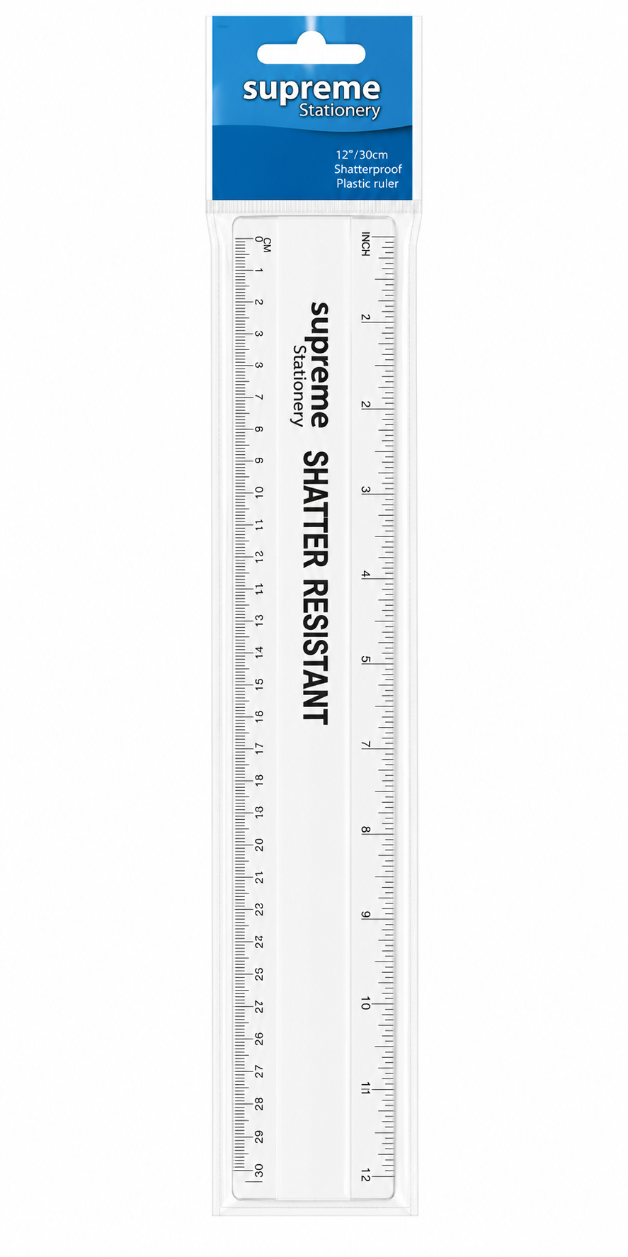 Shatter Resistant Plastic Ruler 30cm