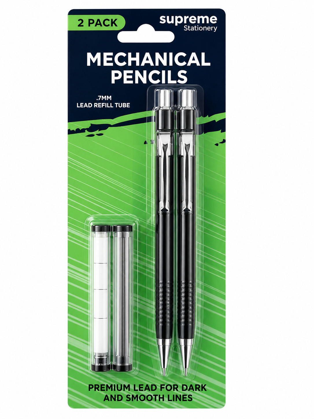 Mechanical Pencils 0.7mm with Lead Refills - 2 Pack