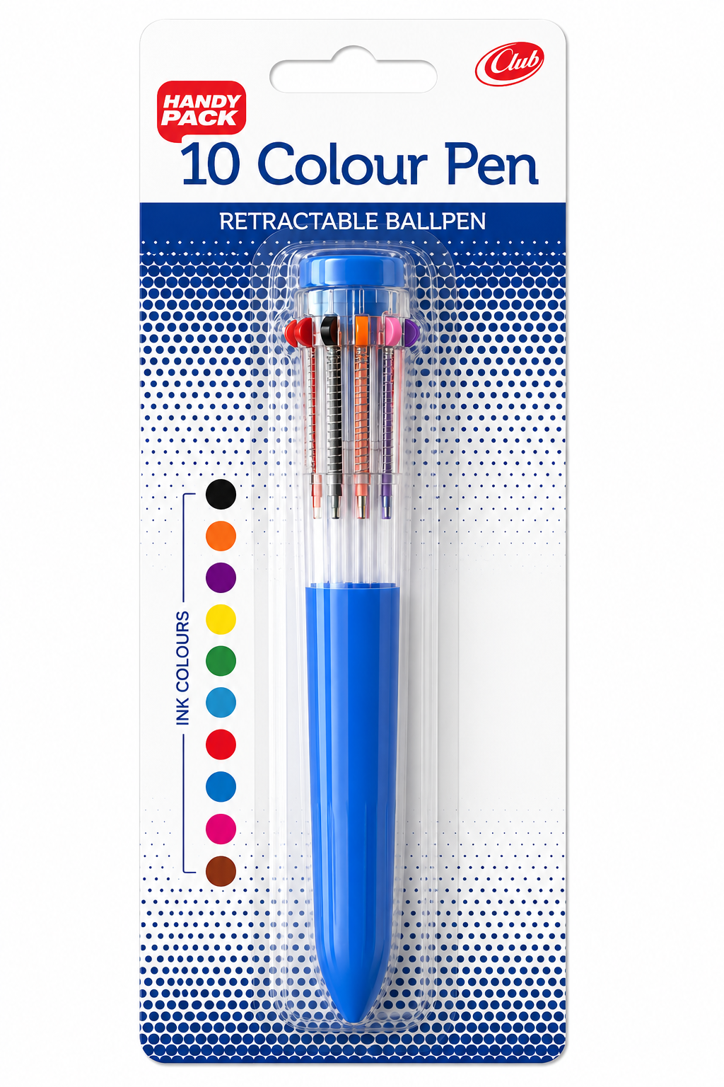 10 Colour Retractable Ballpen