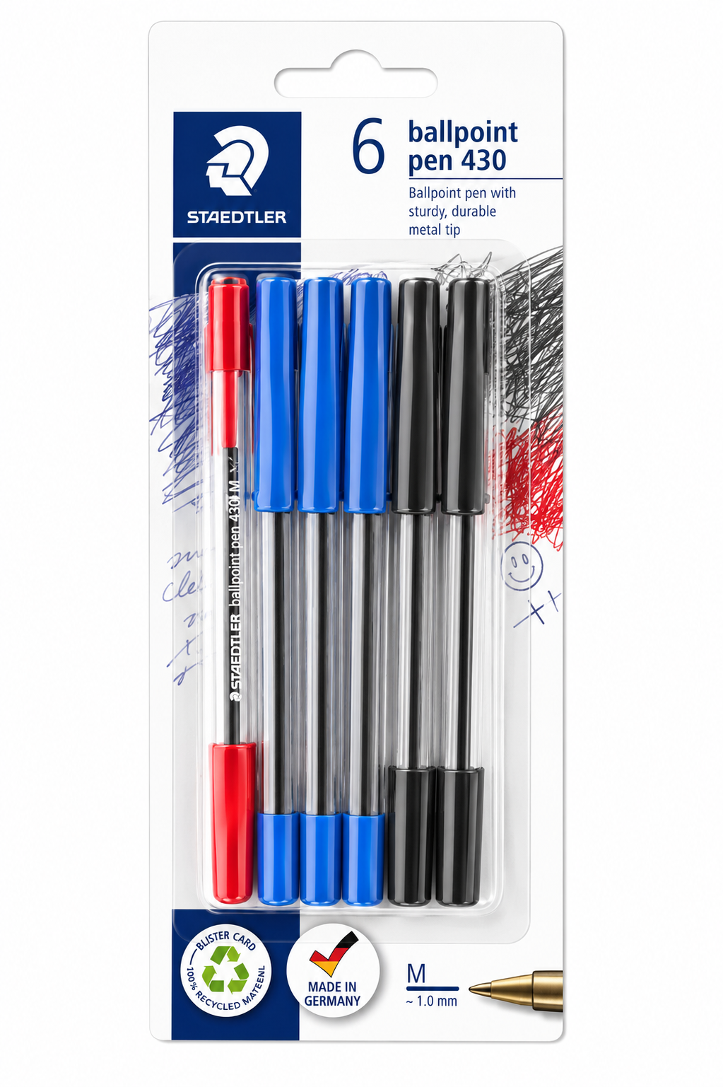 Staedtler Ballpoint Pen 430 - 6 Pack Assorted