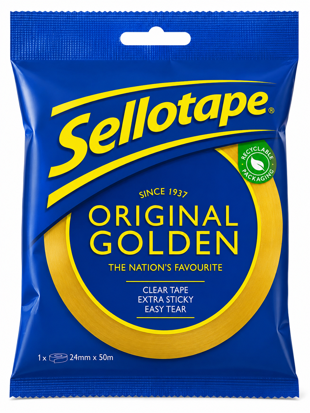 Sellotape Original Golden Clear Tape 24mm x 50m
