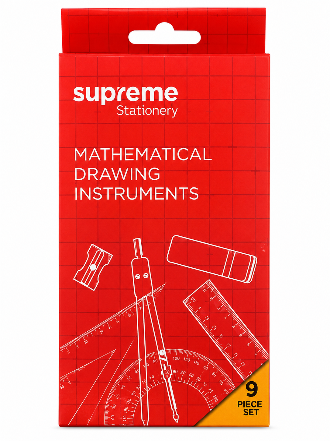 Mathematical Drawing Instruments Set - 9 Piece