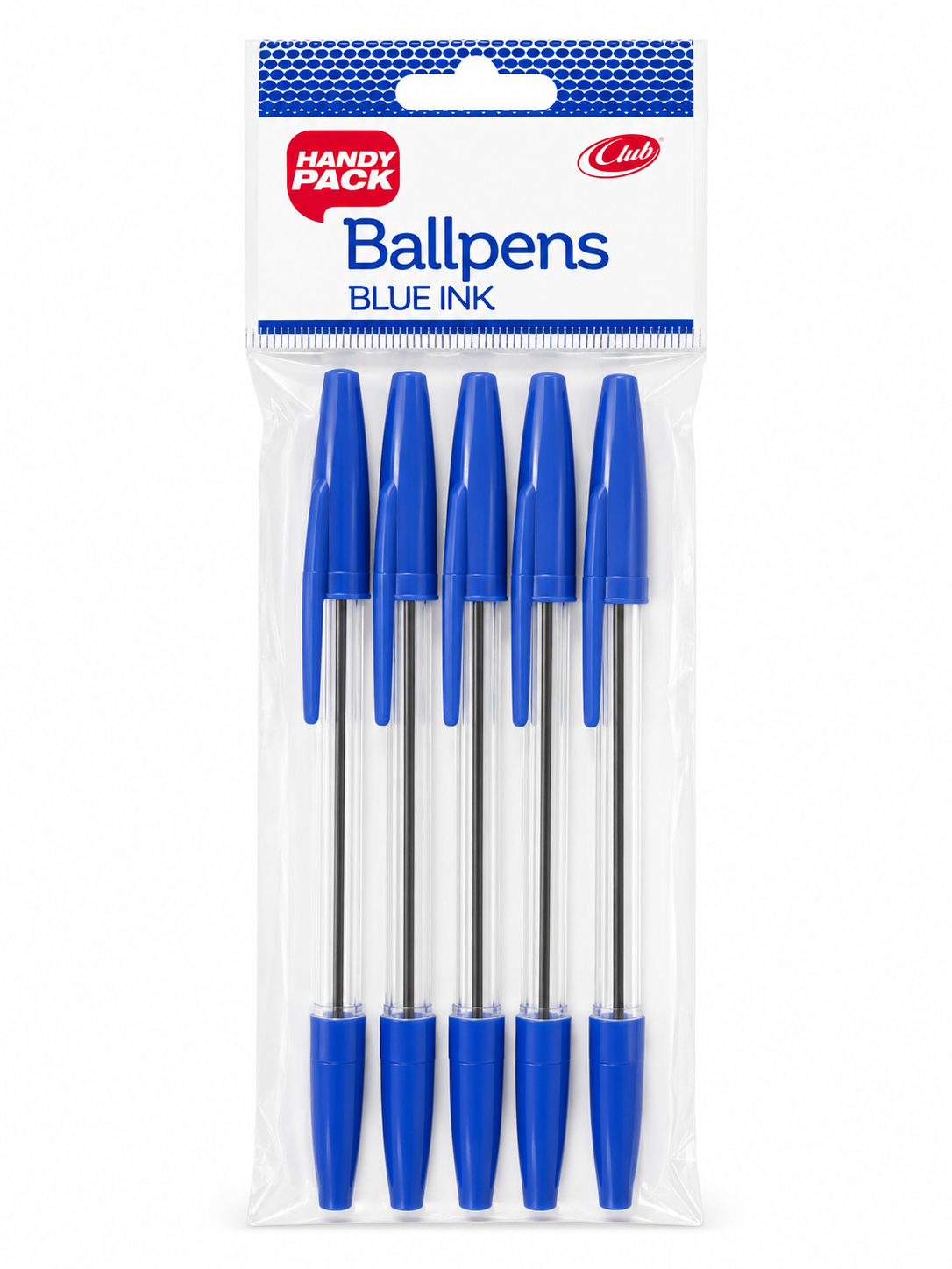 Blue Ink Ballpens - 5 Pack