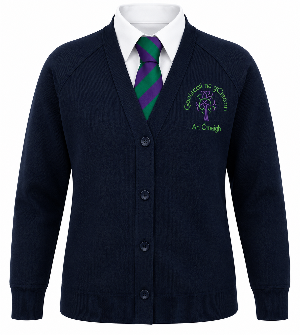 Gaelscoil na gCrann Primary School, Omagh - Knitted Cardigan