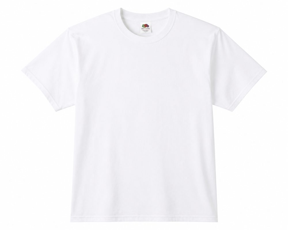 A classic white short-sleeve crewneck t-shirt