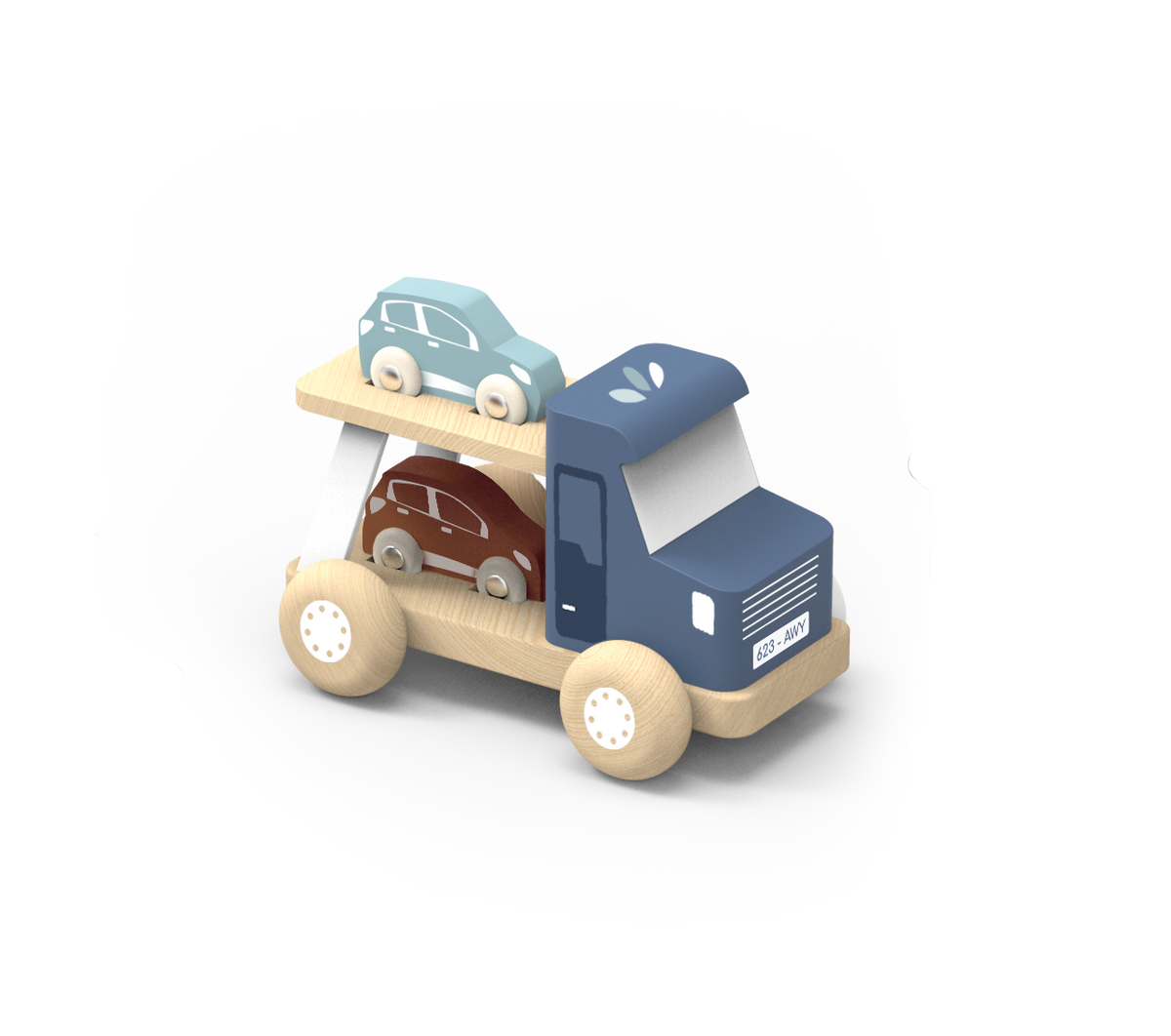 Speedy Monkey FSC Wooden Car Carrier Truck Toy Transporter