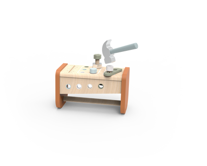 Speedy Monkey 2-in-1 FSC Wooden Toolbox and Workbench Toy