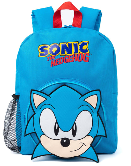 Sonic the Hedgehog Unisex Kids Blue Character 4 Piece Backpack Set (One Size)