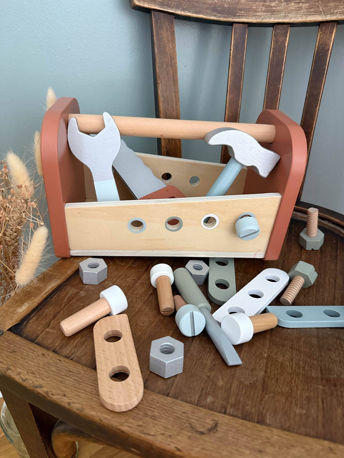 Speedy Monkey 2-in-1 FSC Wooden Toolbox and Workbench Toy