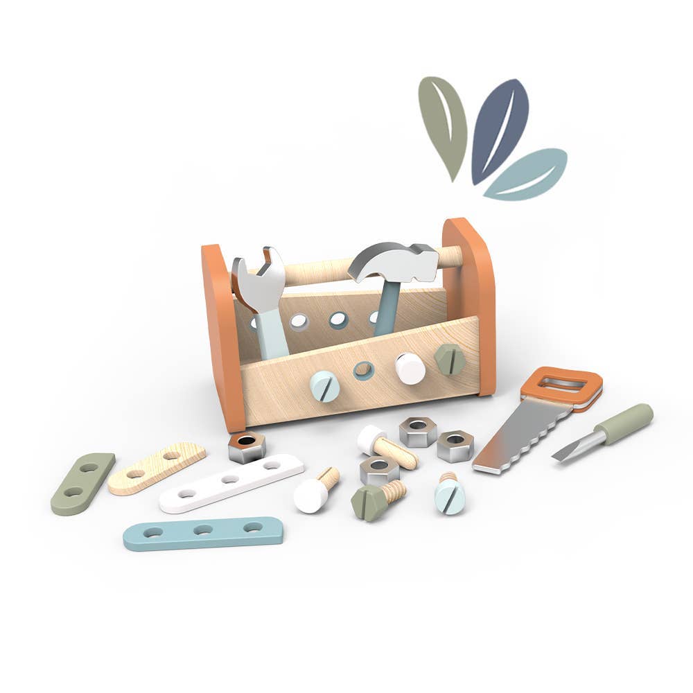 Speedy Monkey 2-in-1 FSC Wooden Toolbox and Workbench Toy