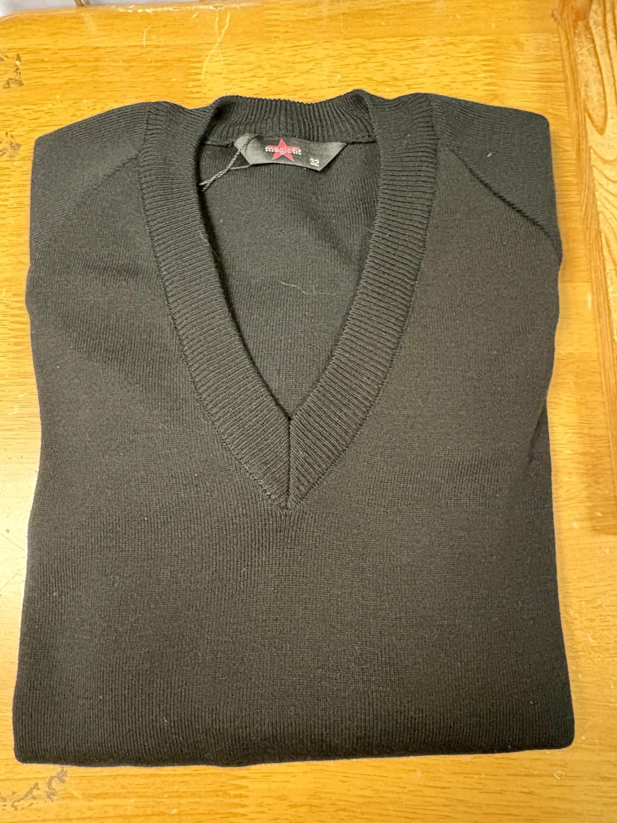 Black V Neck Knitted Jumper