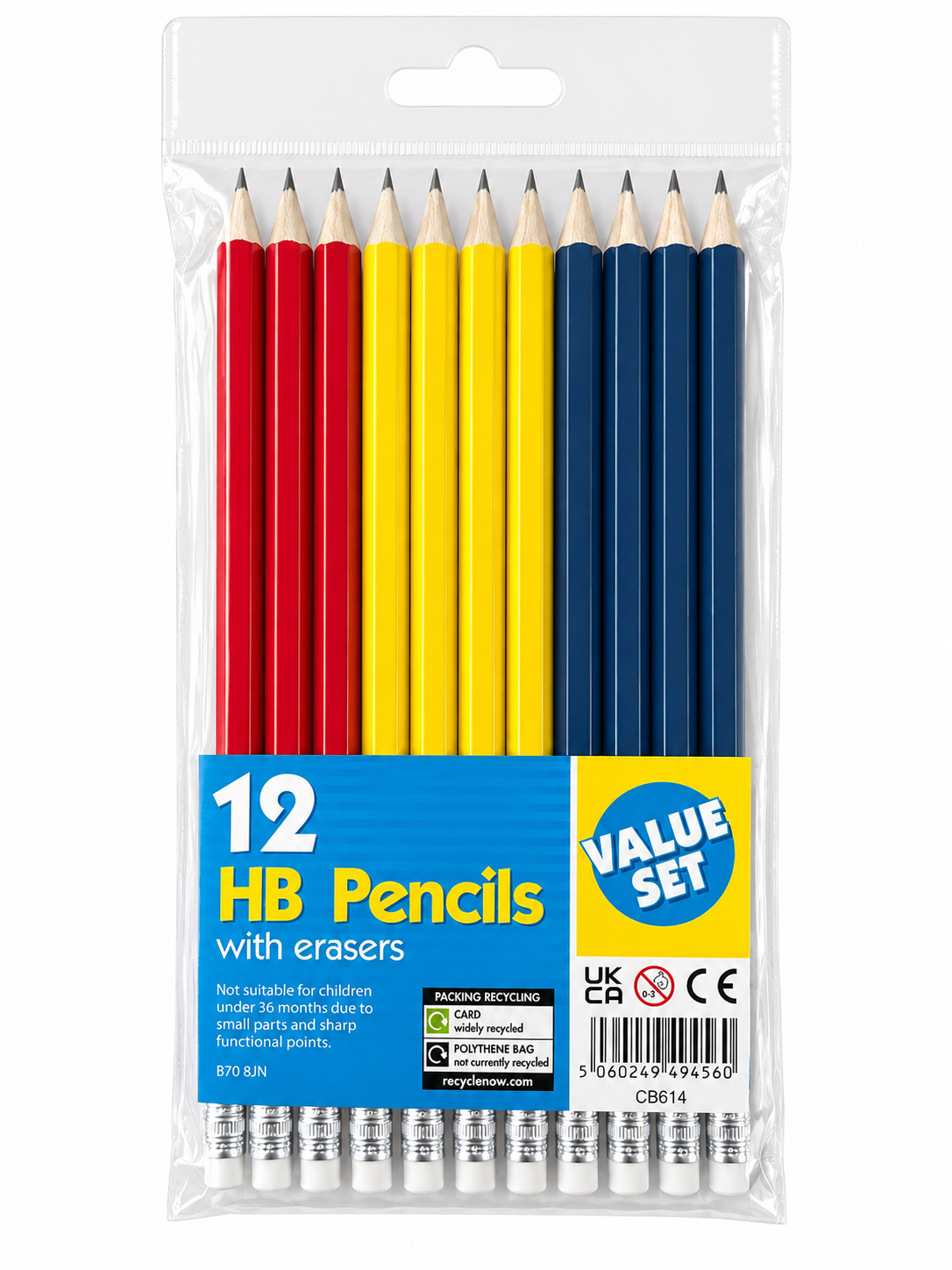HB Pencils with Eraser - Value Set 12 Pack