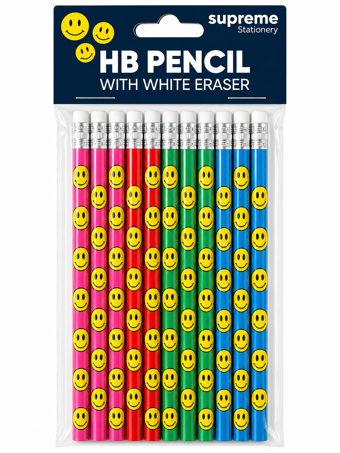 HB Pencils with Eraser - Smiley Face 10 Pack