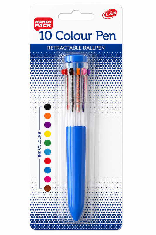 10 Colour Retractable Ballpen