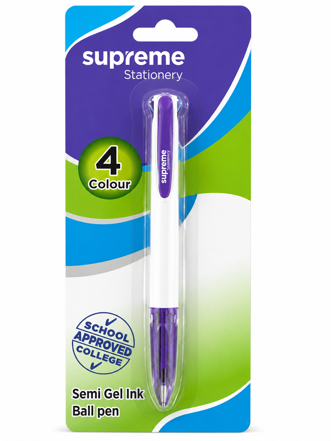 4 Colour Semi Gel Ink Ball Pen