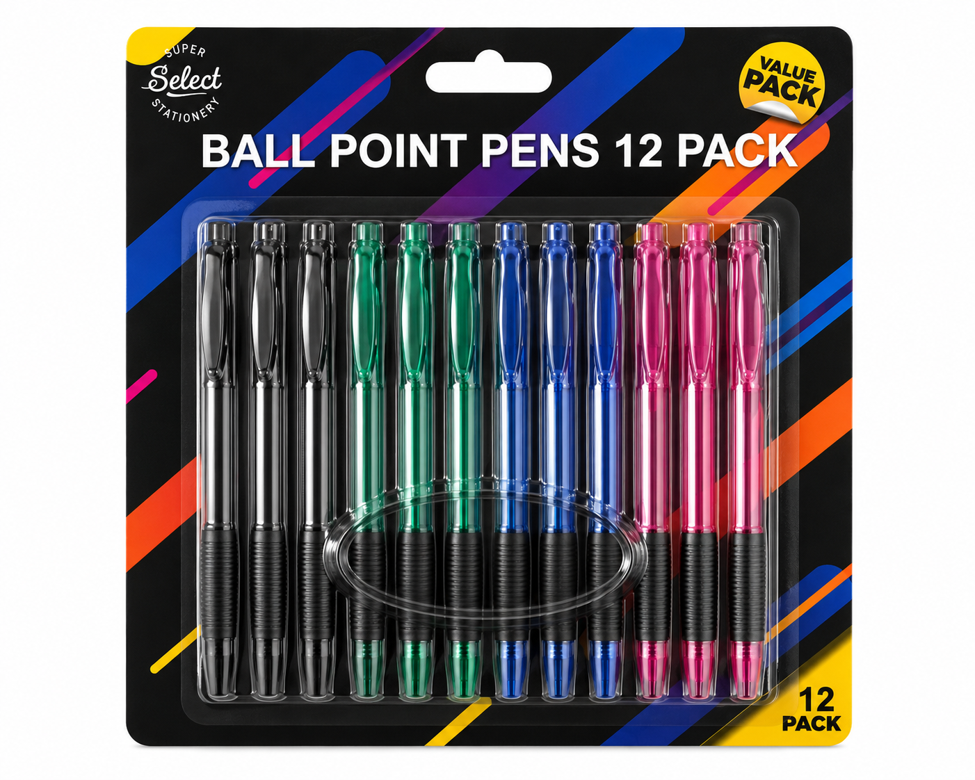 Ball Point Pens Value Pack - 12 Pack
