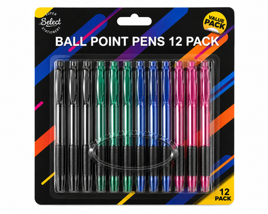 Ball Point Pens Value Pack - 12 Pack