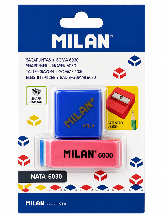 Milan Nata 6030 Eraser & Sharpener Set
