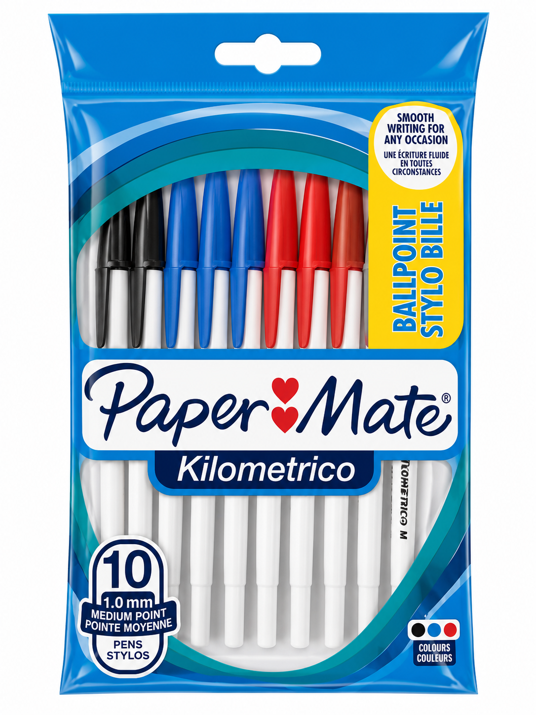 Paper Mate Kilometrico Ballpoint Pens 1.0mm - 10 Pack