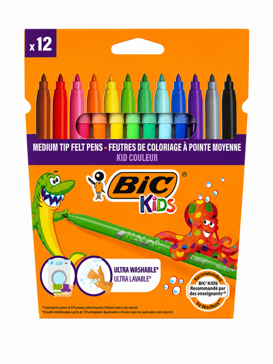 BIC Kids Kid Couleur Felt Pens - 12 Pack