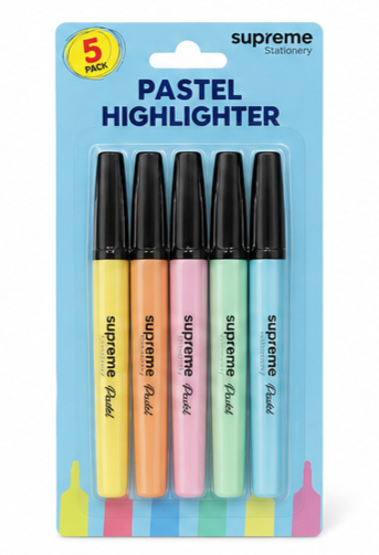 Pastel Highlighters - 5 Pack