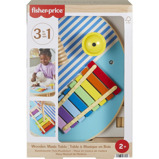Fisher Price Wooden Music Table for Interactive Play and Skill Development