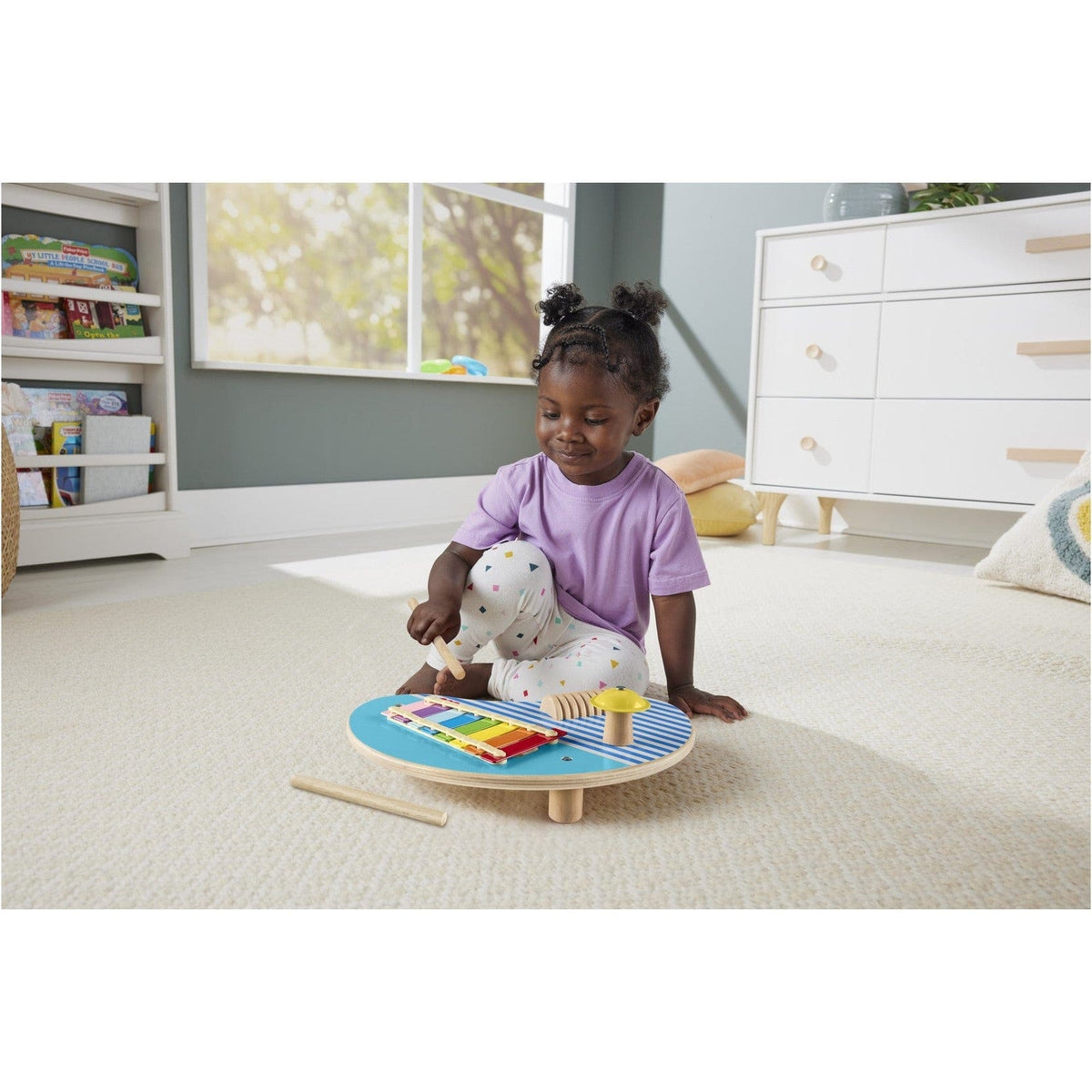Fisher Price Wooden Music Table for Interactive Play and Skill Development