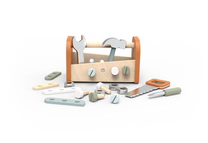 Speedy Monkey 2-in-1 FSC Wooden Toolbox and Workbench Toy