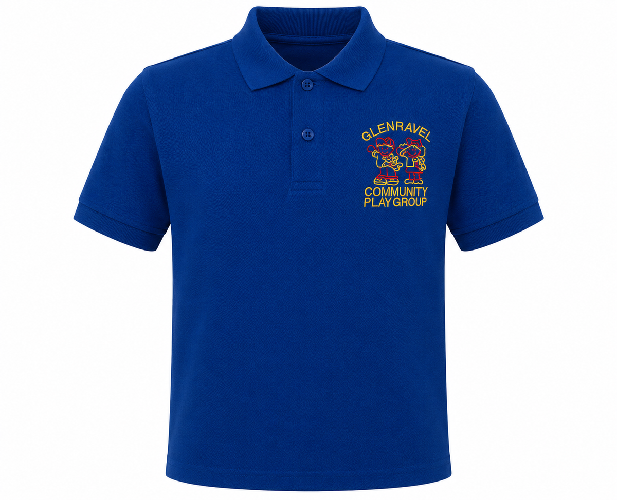 royal blue polo for glenravel community playgroup