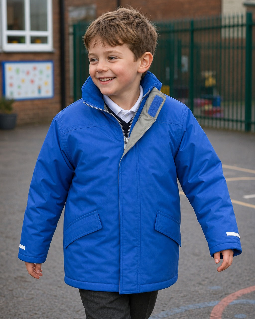 School Coat with Embroidery