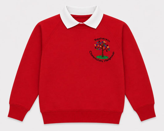 rasharkin community playgroup red sweatshirt