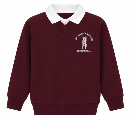 burgundy sweatshirt for st marys nursey cushendall