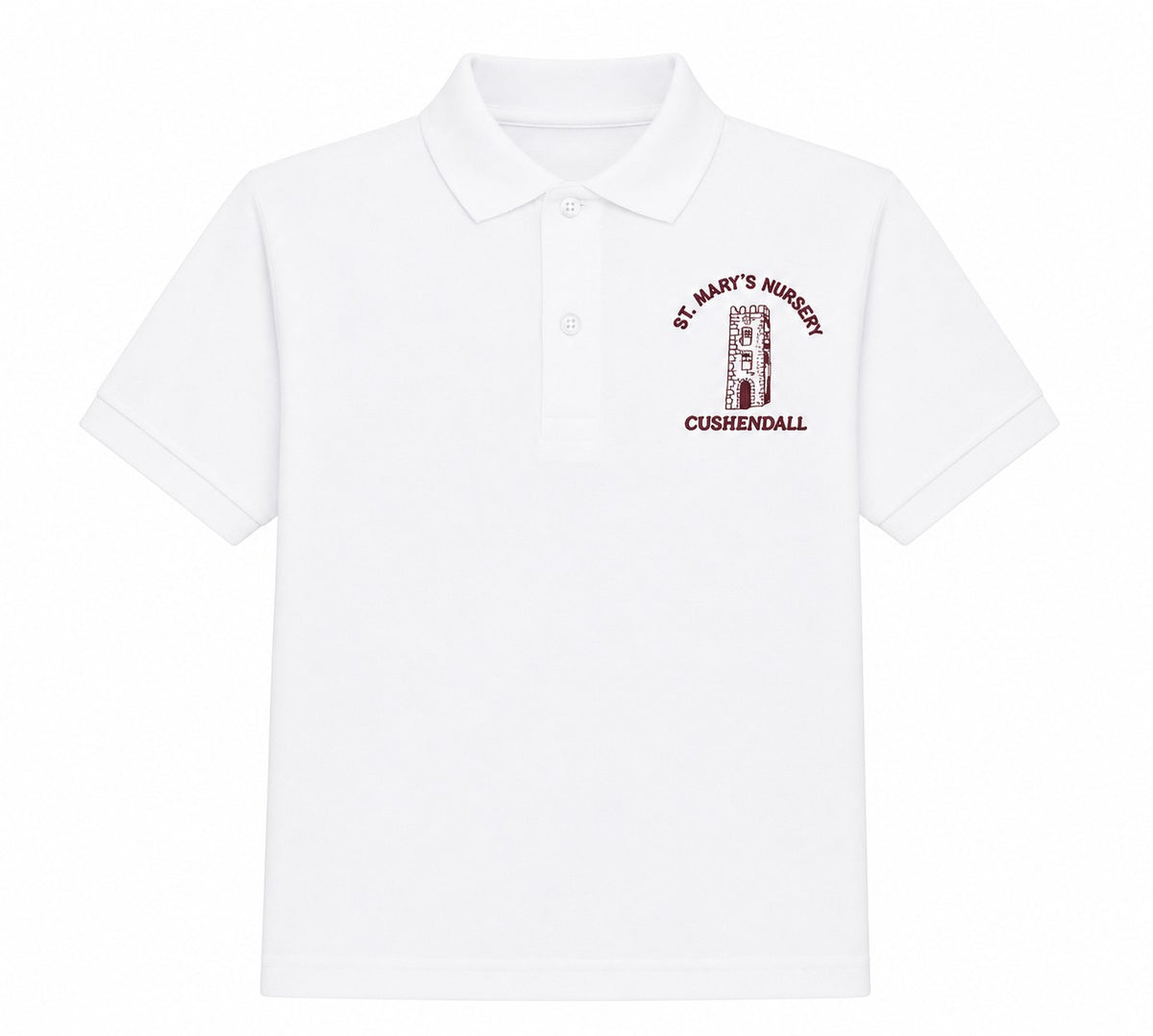 white  polo for st marys nursery cushendall 