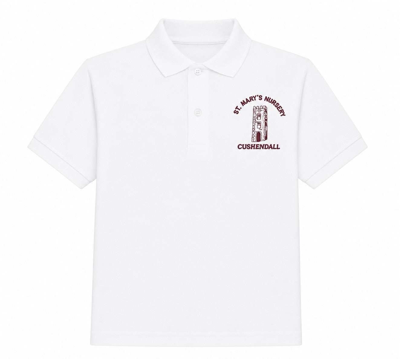 white  polo for st marys nursery cushendall 