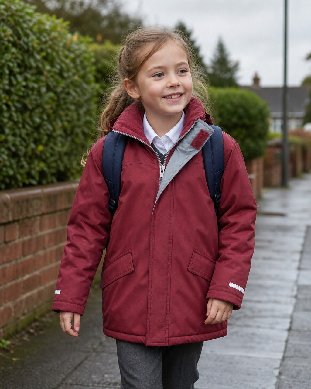 School Coat with Embroidery